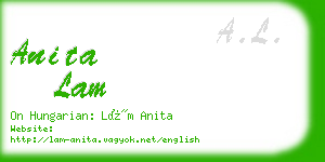 anita lam business card